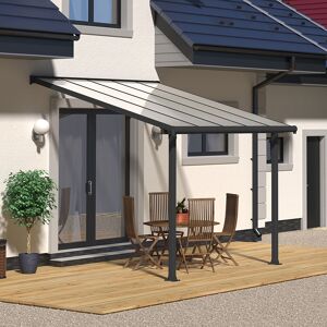 10'x10' (3x3m) Palram Canopia Olympia Grey Patio Cover With Clear Panels