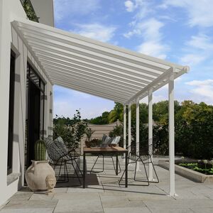 10' x 28' Palram Canopia Olympia White Patio Cover with Clear Panels (2.95m x 8.60m)