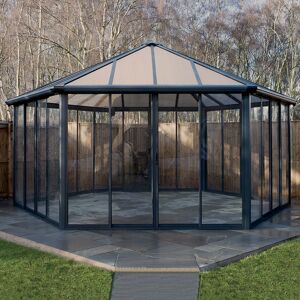 20'x17' (6x5.1m) Palram Canopia Garda Enclosed Grey Gazebo