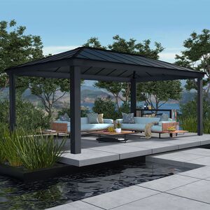 20' x 12' Palram Canopia Dallas 6100 Grey Garden Gazebo (6.12m x 3.64m)