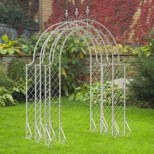 Panacea Lattice Metal Garden Arch Tunnel - White 8'3 x 5'9