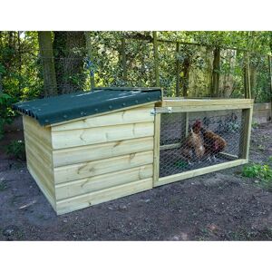 Forest Garden 6'6 x 3'5 Forest Hedgerow Wooden Chicken Coop with 4ft Run (1.99m x 1.05m)