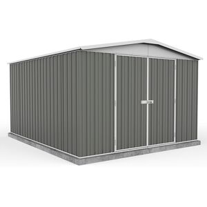 9'10 x 12' Absco Regent Double Door Metal Shed - Grey (3m x 3.66m)