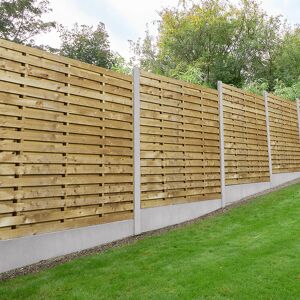 Forest Garden 6' x 6' Forest Essential Double Slatted Fence Panel (1.83m x 1.83m)