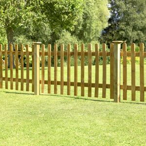 Forest Garden Forest 6' x 3' Wooden Pale Picket Fence Panel (1.8m x 0.9m)