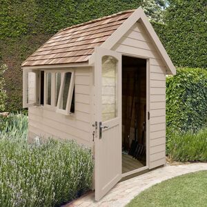 Forest Garden 8' x 5' Forest Retreat Cream Luxury Shed (2.41m x 1.5m) - Installation Included