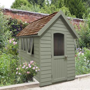 Forest Garden 8' x 5' Forest Retreat Green Luxury Shed (2.41m x 1.5m) - Installation Included