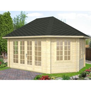 Palmako Hanna 4.2m x 5.7m Corner Log Cabin Summer House (44mm)