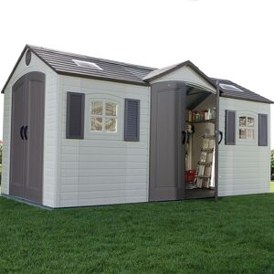 15' x 8' Lifetime Dual Entrance Plastic Shed (4.47m x 2.34m)