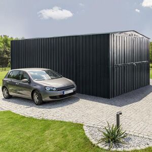 10' x 19' Globel Anthracite Grey Double Door Metal Garage (3.07m x 5.88m)