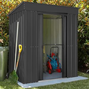 5' x 3' Globel Anthracite Grey Pent Metal Shed (1.48m x 0.93m)