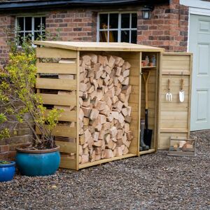 Forest Garden 6'5 x 2'3 Forest Pent Logstore with Tool Storage (2m x 0.7m)