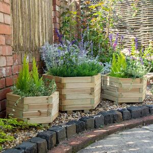 Forest Garden Forest York Hexagonal Wooden Garden Planter 3'x1'8 (0.9x0.5m) - Set of 3