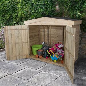 Forest Garden 6'5 x 3' Forest Large Double Door Apex Wooden Garden Storage  - Bike / Mower Outdoor Store (1.9m x 0.8m)