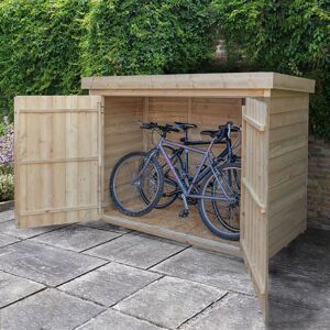 Forest Garden 6'5 x 2'10 Forest Large Double Door Pent Wooden Garden Storage - Bike / Mower Outdoor Store (1.9m x 0.86m)