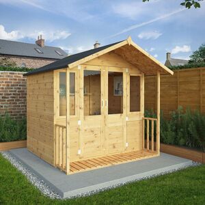 7' x 7' (2.12x1.94m) Mercia Shiplap Wooden Summerhouse with Veranda