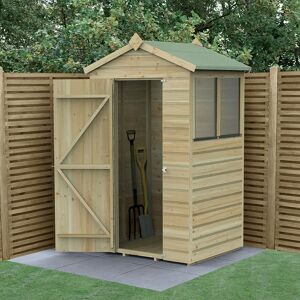 Forest Garden 4' x 3' Forest Beckwood 25yr Guarantee Shiplap Pressure Treated Apex Wooden Shed (1.34m x 1m)