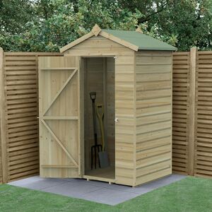 Forest Garden 4' x 3' Forest Beckwood 25yr Guarantee Shiplap Pressure Treated Windowless Apex Wooden Shed (1.34m x 1m)