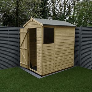 Forest Garden 6' x 4' Forest Beckwood 25yr Guarantee Shiplap Pressure Treated Apex Wooden Shed (1.88m x 1.34m)