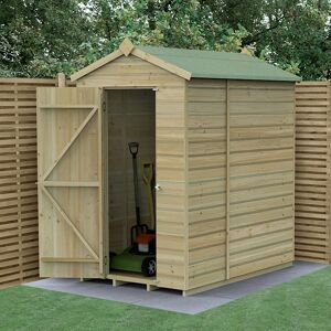 Forest Garden 6' x 4' Forest Beckwood 25yr Guarantee Shiplap Pressure Treated Windowless Apex Wooden Shed (1.88m x 1.34m)