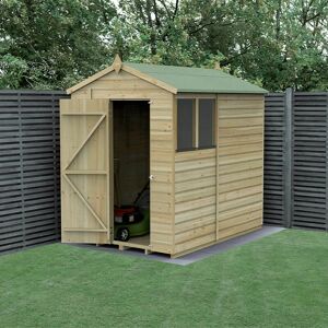 Forest Garden 7' x 5' Forest Beckwood 25yr Guarantee Shiplap Pressure Treated Apex Wooden Shed (2.28m x 1.53m)