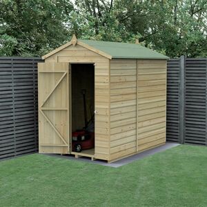 Forest Garden 7' x 5' Forest Beckwood 25yr Guarantee Shiplap Pressure Treated Windowless Apex Wooden Shed (2.18m x 1.64m)