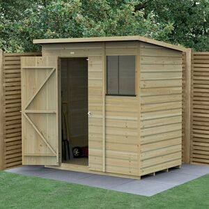 Forest Garden 6' x 4' Forest Beckwood 25yr Guarantee Shiplap Pressure Treated Pent Wooden Shed (1.98m x 1.4m)