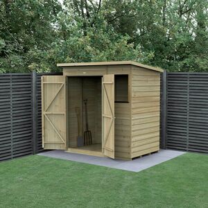 Forest Garden 6' x 4' Forest Beckwood 25yr Guarantee Shiplap Pressure Treated Double Door Pent Wooden Shed (1.98m x 1.4m)