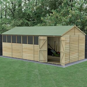 Forest Garden 20' x 10' Forest Beckwood 25yr Guarantee Shiplap Pressure Treated Double Door Reverse Apex Wooden Shed (5.96m x 3.21m)