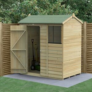 Forest Garden 6' x 4' Forest Beckwood 25yr Guarantee Shiplap Pressure Treated Reverse Apex Wooden Shed (1.88m x 1.34m)