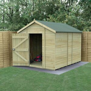 Forest Garden 10' x 8' Forest Timberdale 25yr Guarantee Tongue & Groove Pressure Treated Windowless Apex Shed (3.06m x 2.52m)