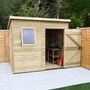 Forest Garden 8' x 6' Forest Timberdale 25yr Guarantee Tongue & Groove Pressure Treated Pent Shed (2.5m x 2.02m)
