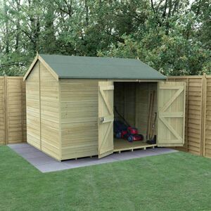 Forest Garden 10' x 8' Forest Timberdale 25yr Guarantee Tongue & Groove Pressure Treated Windowless Double Door Reverse Apex Shed (3.06m x 2.52m)