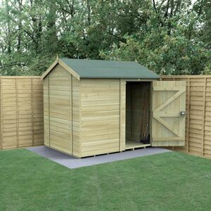 Forest Garden 8' x 6' Forest Timberdale 25yr Guarantee Tongue & Groove Pressure Treated Windowless Reverse Apex Shed (2.47m x 1.98m)