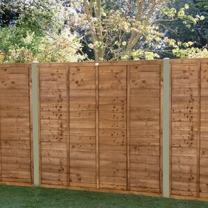 Forest Garden Forest 6' x 5'6 Brown Pressure Treated Super Lap Fence Panel (1.83m x 1.68m)