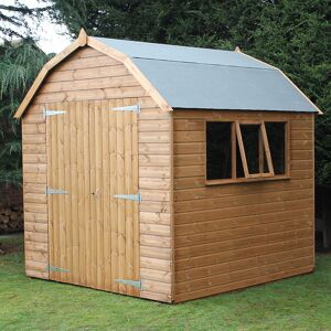 12' x 8' Traditional Shiplap Dutch Barn Heavy Duty Wooden Garden Shed (3.66m x 2.44m)