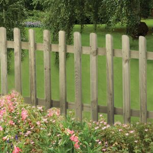 Forest Garden Forest 6' x 3' Pressure Treated Pale Picket Fence Panel (1.83m x 0.9m)