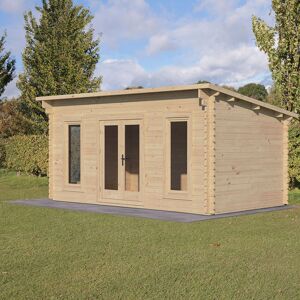 Forest Garden Forest Elmley 5m x 3m Log Cabin Garden Office (45mm)