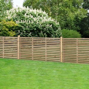 Forest Garden Forest 6' x 3' Pressure Treated Contemporary Slatted Fence Panel (1.8m x 0.9m)