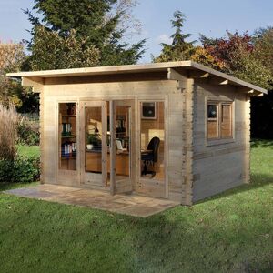 Forest Garden Forest Melbury 4m x 3m Log Cabin (34mm) - Double Glazed