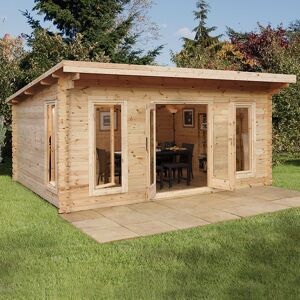 Forest Garden Forest Mendip 5m x 4m Log Cabin Garden Office (45mm)