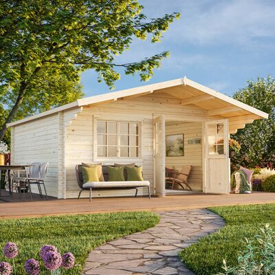 Palmako Britta Log Cabin Garden Building - Garden Log Cabin - 5.1m x 4.5m Palmako Britta Log Cabin Garden Building - Garden Log Cabin - 5.1m x 4.5m