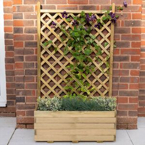 Forest Garden 2'7 x 1'4 Forest Trellis Wooden Garden Planter (0.8m x 0.4m)