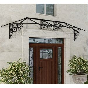 10â6 x 2â11 Palram Canopia Lily 3100 Black Clear Large Door Canopy (3.19m x 0.88m)