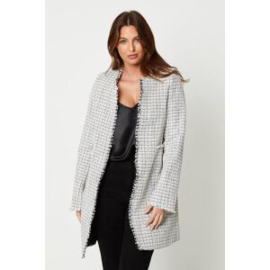 Wallis Womens Boucle Tweed Longline Edge To Edge Blazer - Multi - Size: 10