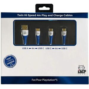 IMP Gaming Twin Hi Speed 4m Play & Charge Kit for Playstation 5