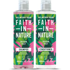 Faith In Nature Shampoo & Conditioner Set - Dragon Fruit - 2 X 400ml - All Hair Types - Natural, Vegan & Cruelty Free - Paraben And SLS Free