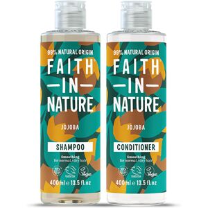 Faith In Nature Shampoo & Conditioner Set - Jojoba - 2 X 400ml - Normal To Dry Hair - Natural, Vegan & Cruelty Free - Paraben And SLS Free