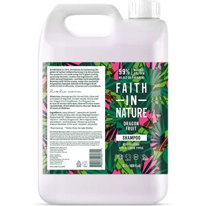 Faith In Nature Shampoo 5L Refill - Dragon Fruit - All Hair Types - Natural, Vegan & Cruelty Free - Paraben And SLS Free - Bulk Buy