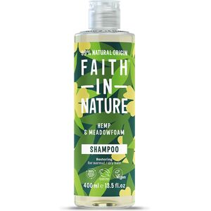 Faith In Nature Shampoo - Hemp & Meadowfoam - 400ml - Normal To Dry Hair - Natural, Vegan & Cruelty Free - Paraben And SLS Free